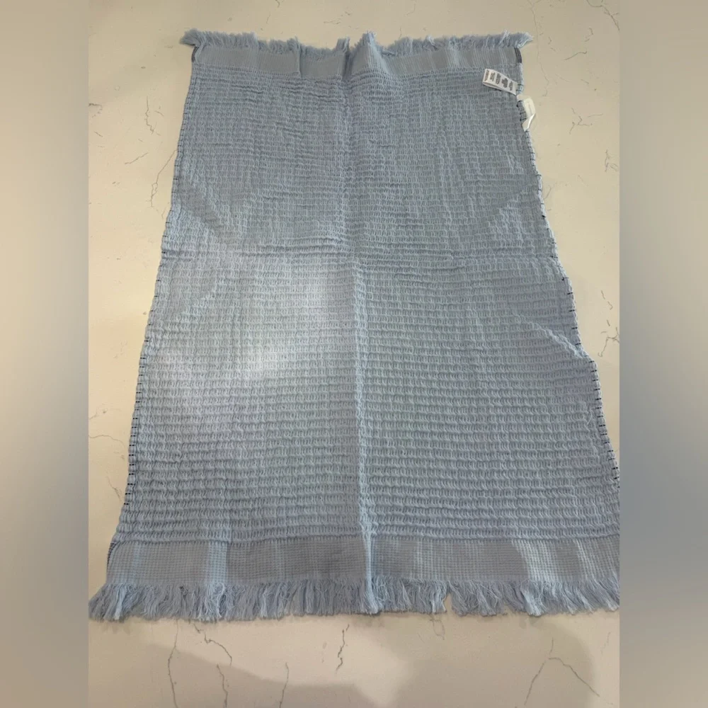 Anthropologie Light Blue Waffle Weave Dishtowel
